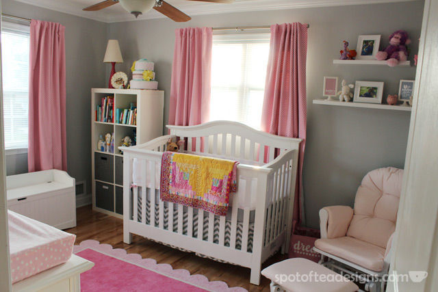 pink, white and grey nursery for a baby girl | room tour