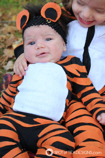 Almost No Sew Kids Tiger Halloween Costumes | Spot of Tea Designs