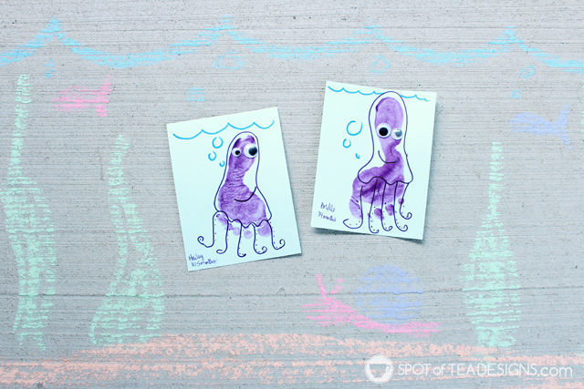 Jellyfish Footprint Kids Craft - Spot of Tea Designs