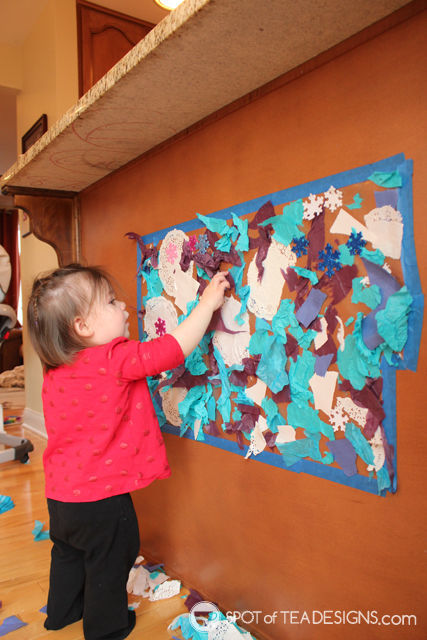 Winter Sticky Wall Contact Paper Activity for Toddlers | Spot of Tea ...