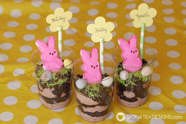 No Bake Easter Dirt Cup Place Card - Spot of Tea Designs
