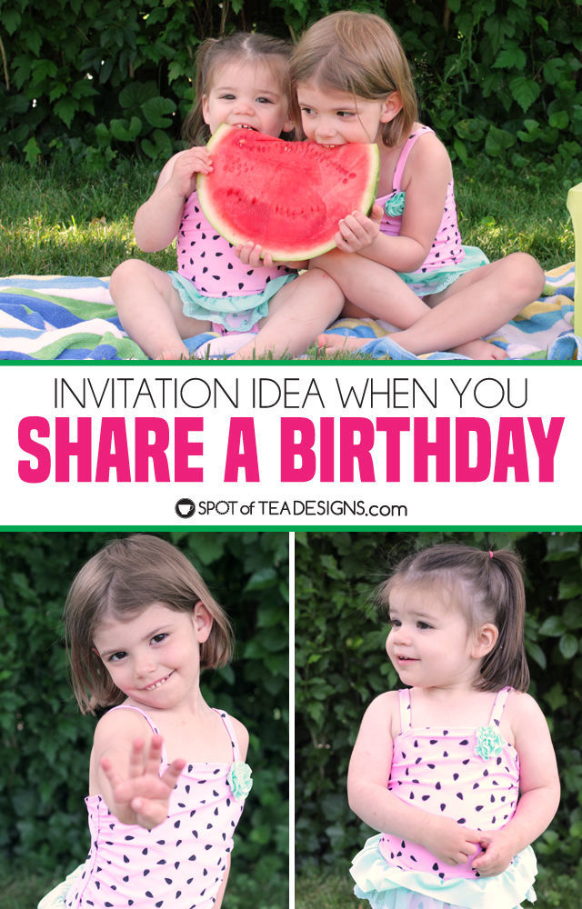 Invitation Idea When You Share a Birthday - Spot of Tea Designs