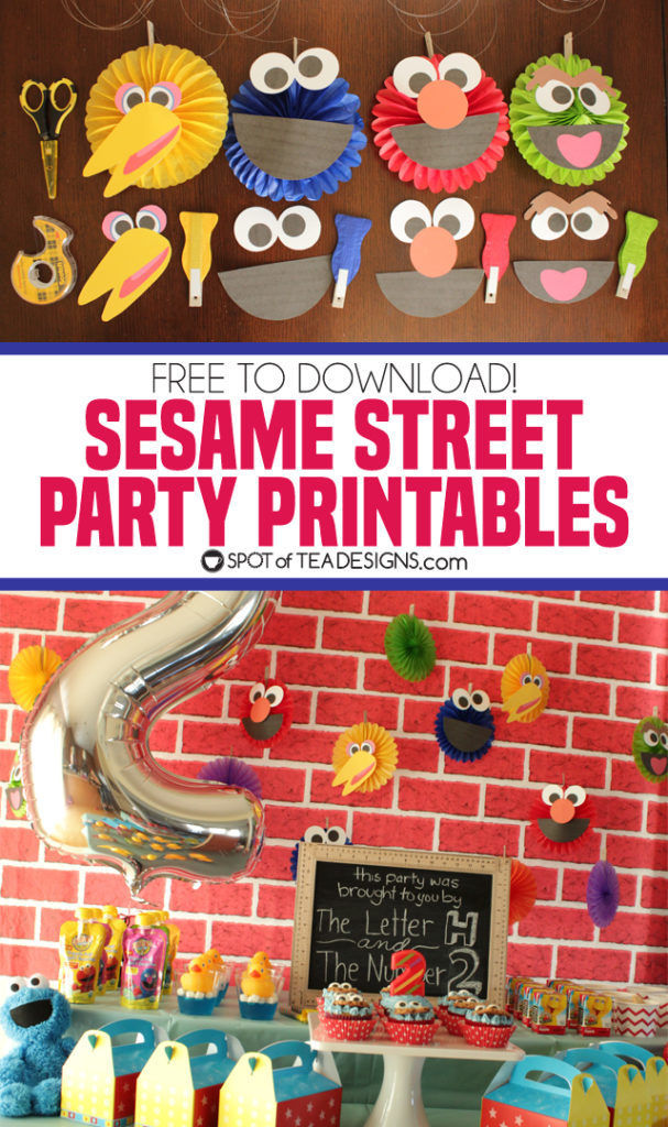 sesame street party printables spot of tea designs