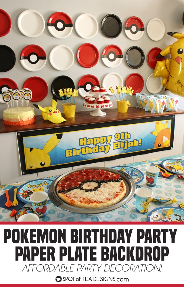 Pokemon Birthday Party Paper Plate Backdrop Spot of Tea Designs