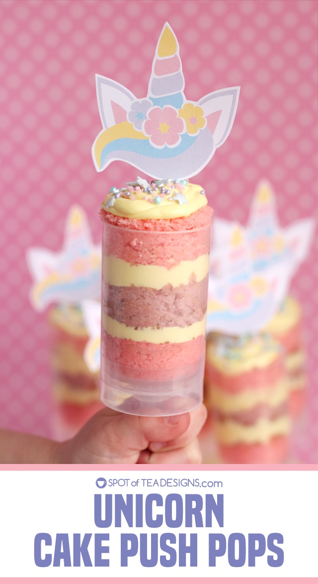 Unicorn Cake Push Pops | Spot of Tea Designs