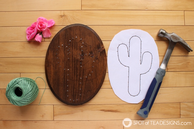 Cactus String Art with Free Printable | Spot of Tea Designs