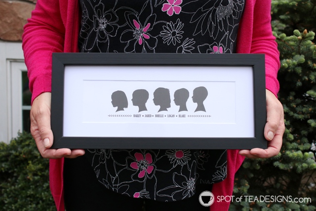 Mother's Day Gift Idea: Digital silhouette portrait of all the grandkids | spotofteadesigns.com