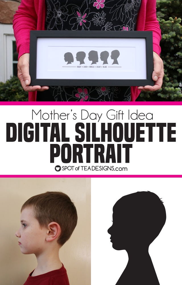 Mother's Day Gift Idea: Digital silhouette portrait of all the grandkids | spotofteadesigns.com