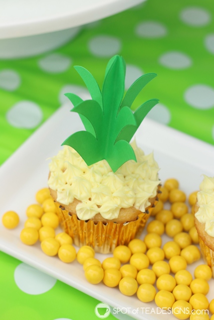 Pineapple Cupcakes with Free Template for 3D cupcake toppers | Spot of ...