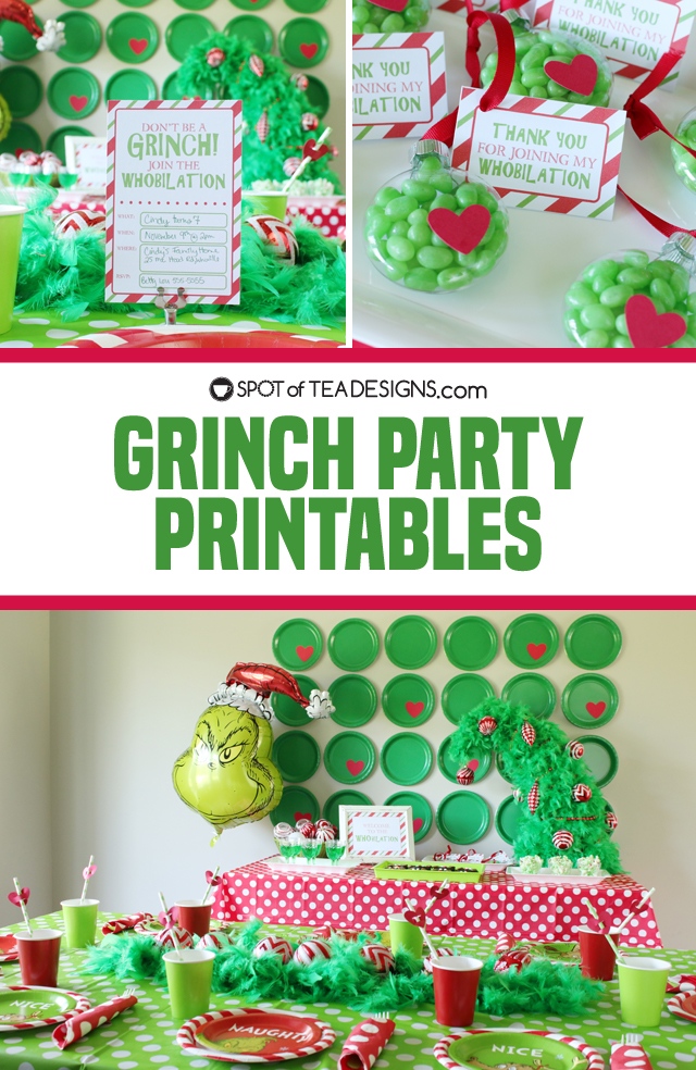 Grinch Party Printables Spot Of Tea Designs