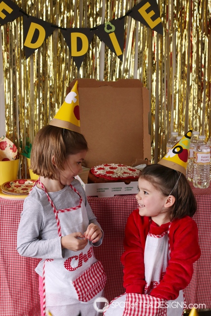 Pizza party hat with free printable templates | spotofteadesigns.com