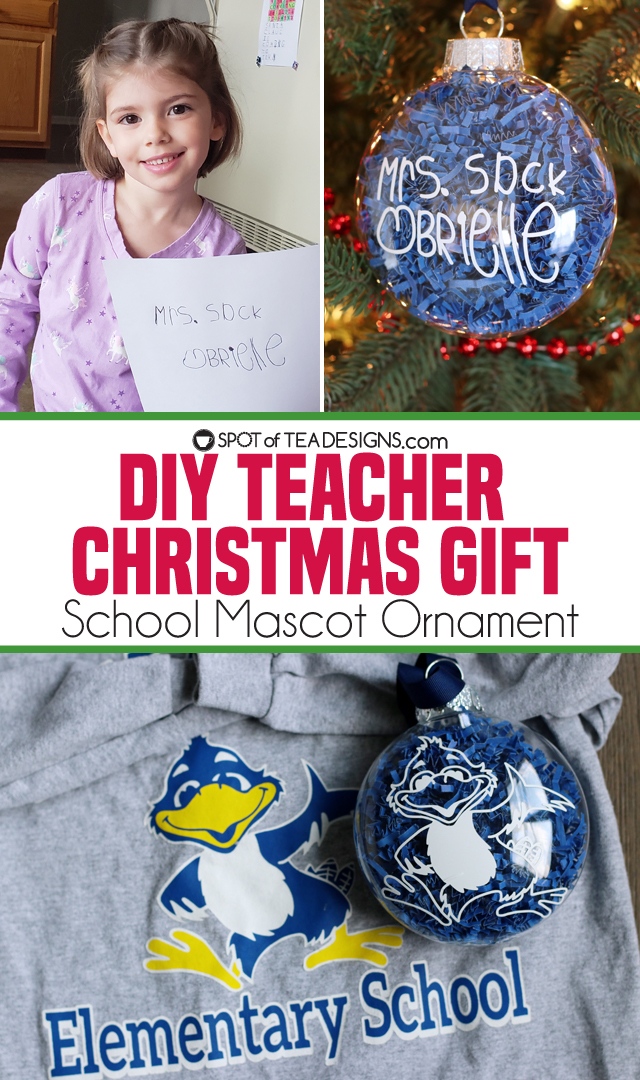 Diy Christmas Teacher Gift School Mascot Ornament Spot Of Tea Designs