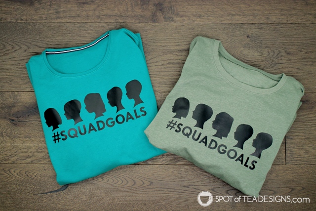 Grandparents gift: Grandkids squad goals tshirt using Cricut Vinyl | spotofteadesigns.com