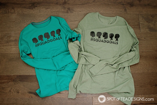 Grandparents gift: Grandkids squad goals tshirt using Cricut Vinyl | spotofteadesigns.com