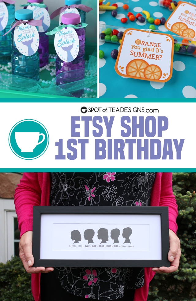 Spot of Tea Designs Etsy Shop First Birthday - discount code and giveaway! | spotofteadesigns.com