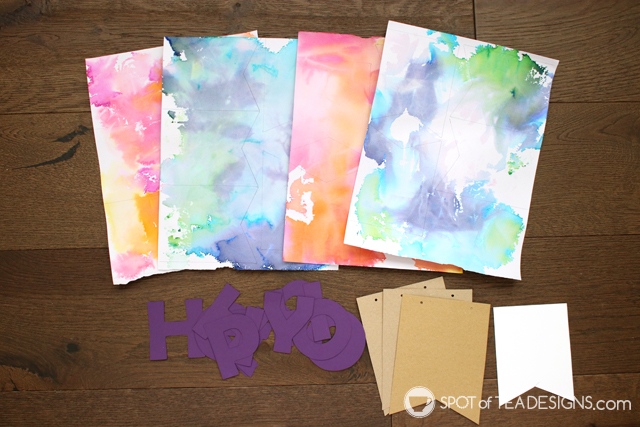 Bleeding tissue paper kids craft - Hip hop hooray easter garland | spotofteadesigns.com