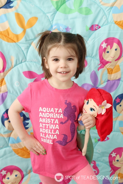 DIY Disney T-shirt: The Little Mermaid sisters with free SVG cut file! | spotofteadesigns.com