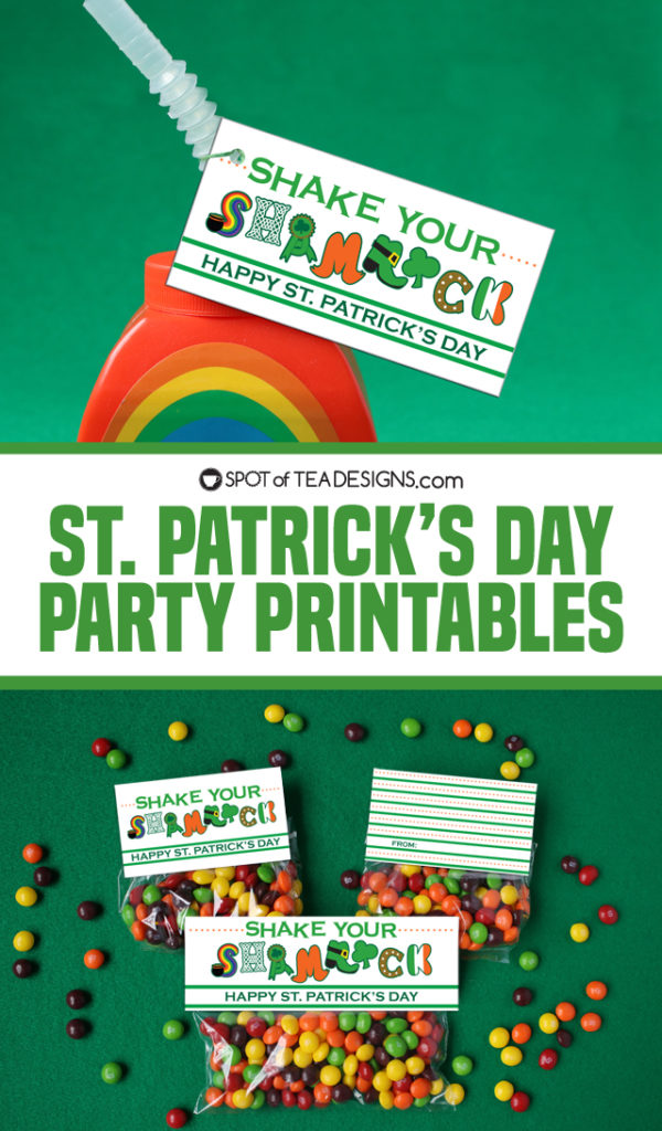 St. Patrick's Day party printables - instant download tags and bag toppers | spotofteadesigns.com