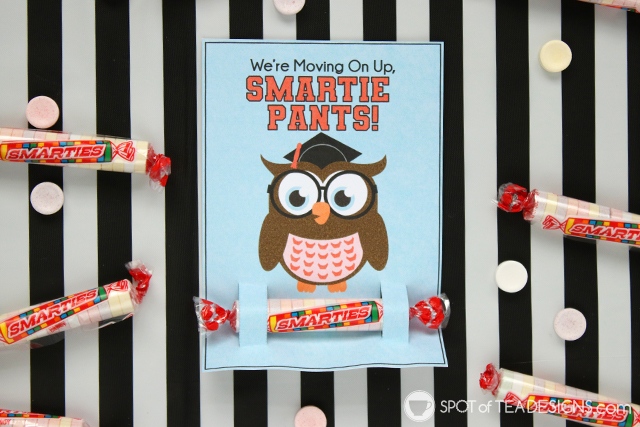 Last day of school printables - They hold a Smarties candy for your smartie pants! Both teacher to student and student to student styles available for instant download! | spotofteadesigns.com