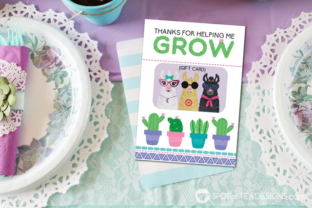 Teacher appreciation printables - succulents cactus themed | spotofteadesigns.com