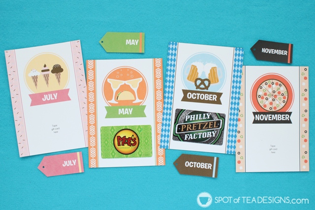 Year of Date Night Kit - this instant download PDF is great for group bridal shower gifts or wedding gifts! | spotofteadesigns.com