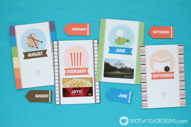 Year of Date Night Kit - this instant download PDF is great for group bridal shower gifts or wedding gifts! | spotofteadesigns.com
