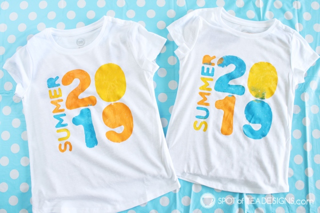 DIY summer t-shirt with freezer paper tutorial | spotofteadesigns.com