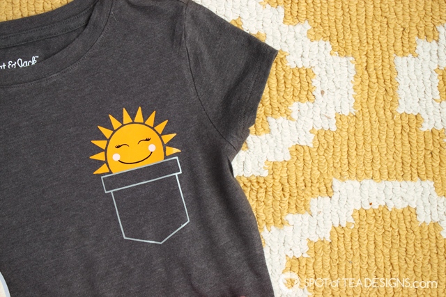 DIY T-shirt - Sunshine in my pocket with free SVG file | spotofteadesigns.com