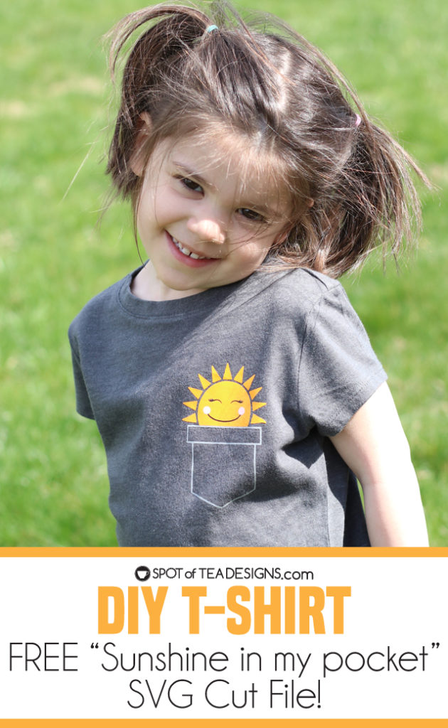 DIY T-shirt - Sunshine in my pocket with free SVG file | spotofteadesigns.com