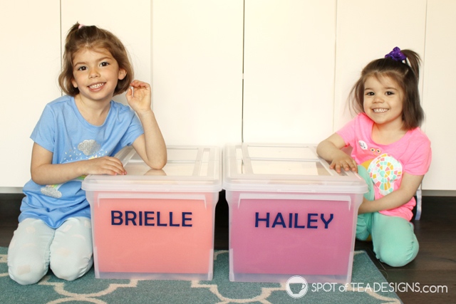 Kids artwork and paperwork storage boxes | spotofteadesigns.com