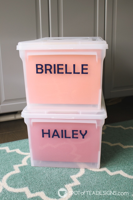 Kids artwork and paperwork storage boxes | spotofteadesigns.com