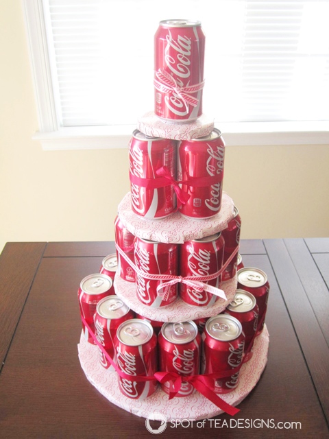 Non edible cake gifts they'll love and how to make them - soda can cake (or make with beer cans!) | spotofteadesigns.com