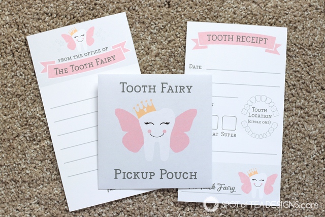 Tooth Fairy Kit - both boy and girl versions are available for instant download. Includes items for first lost tooth and any one after! | spotofteadesigns.com