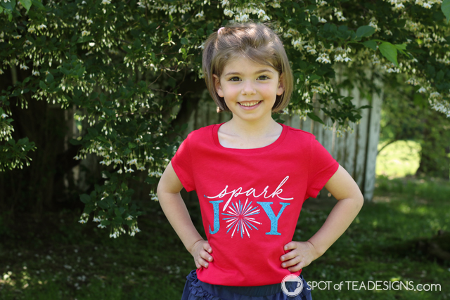 DIY T-shirt - free "spark joy" SVG cut file for the perfect Memorial Day or Fourth of July t-shirt! | spotofteadesigns.com