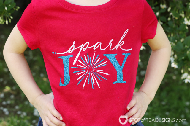 DIY T-shirt - free "spark joy" SVG cut file for the perfect Memorial Day or Fourth of July t-shirt! | spotofteadesigns.com