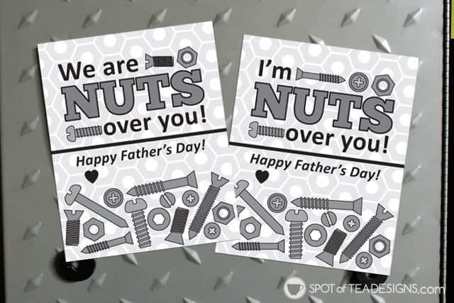 Nuts over you father's day gift tags | spotofteadesigns.com
