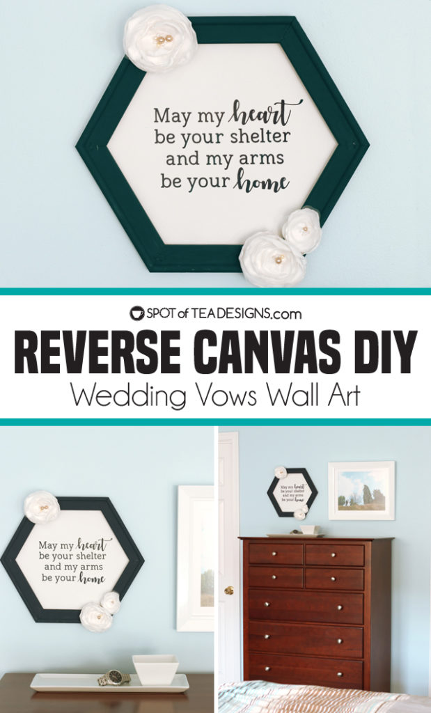Reverse canvas wedding vows wall art | spotofteadesigns.com
