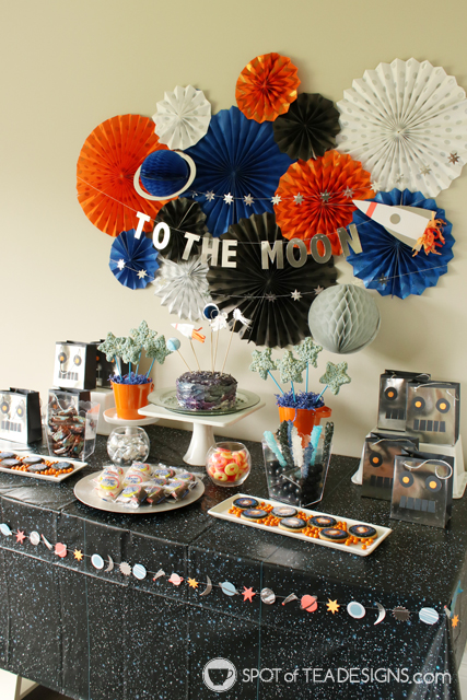Outer Space Party Favor Ideas including printable bag toppers | spotofteadesigns.com