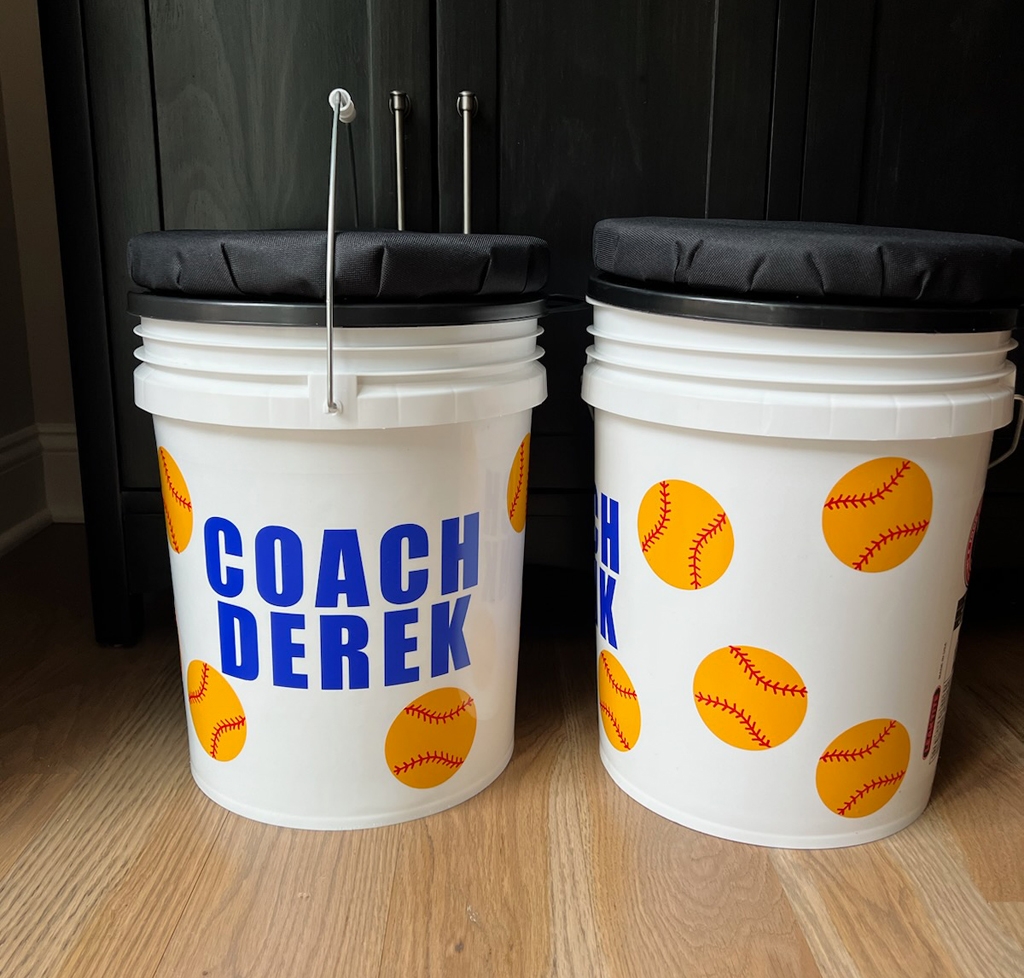 Softball Coach Gift Idea  DIY Bucket Seat - Spot of Tea Designs